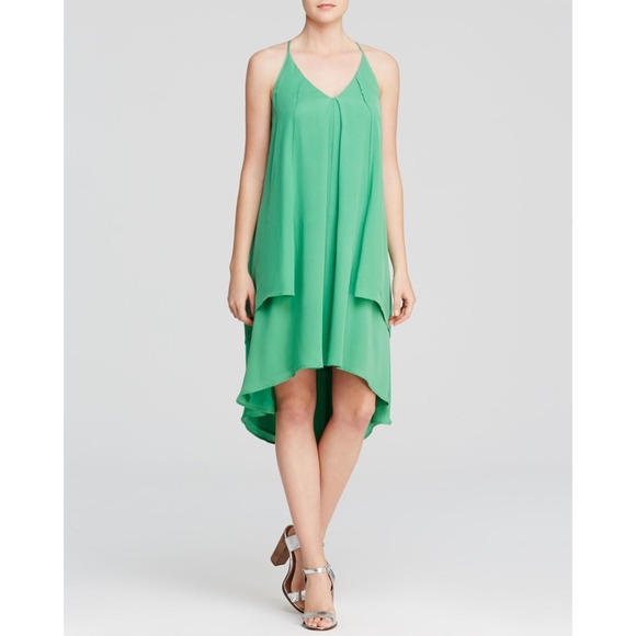 NWT $268 Rebecca‎ Minkoff Lena Silk Midi Dress in Amazon Green [SZ Small ] - Picture 4 of 8
